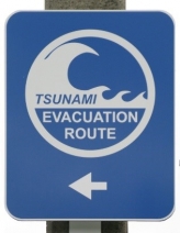 tsunami sign post