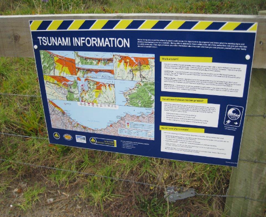 tsunami sign fence